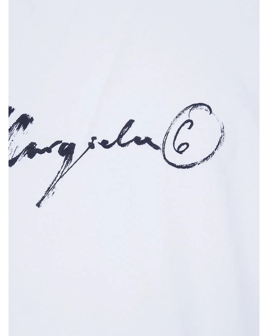 MM6 by Maison Margiela White Logo Cotton T-Shirt for men