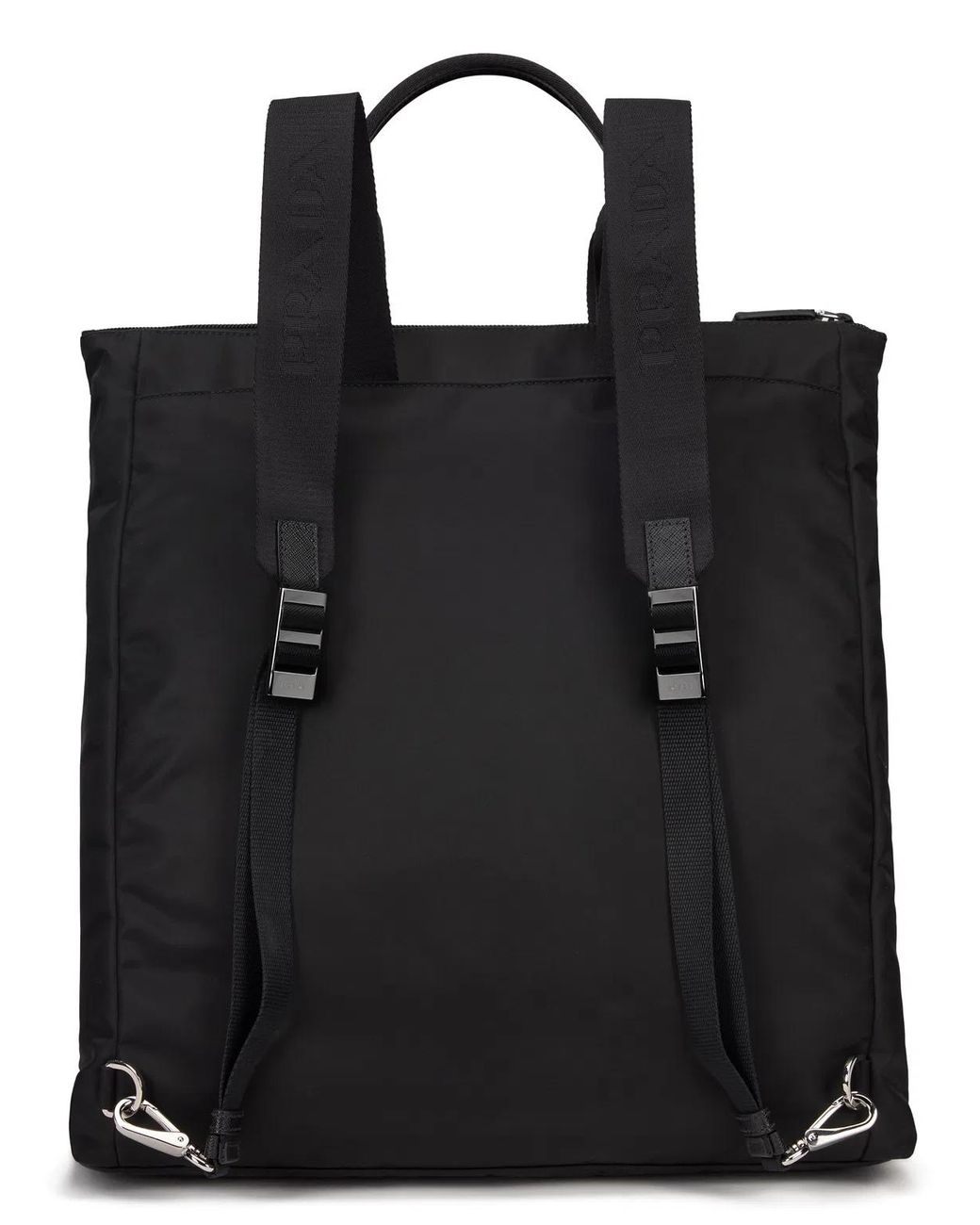Prada Black Tote Bag Re-Nylon & Saffiano Leather, Polyamide for men