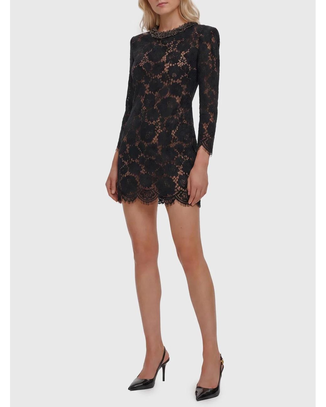 Self-Portrait Black Self Portrait Mini Lace Dress