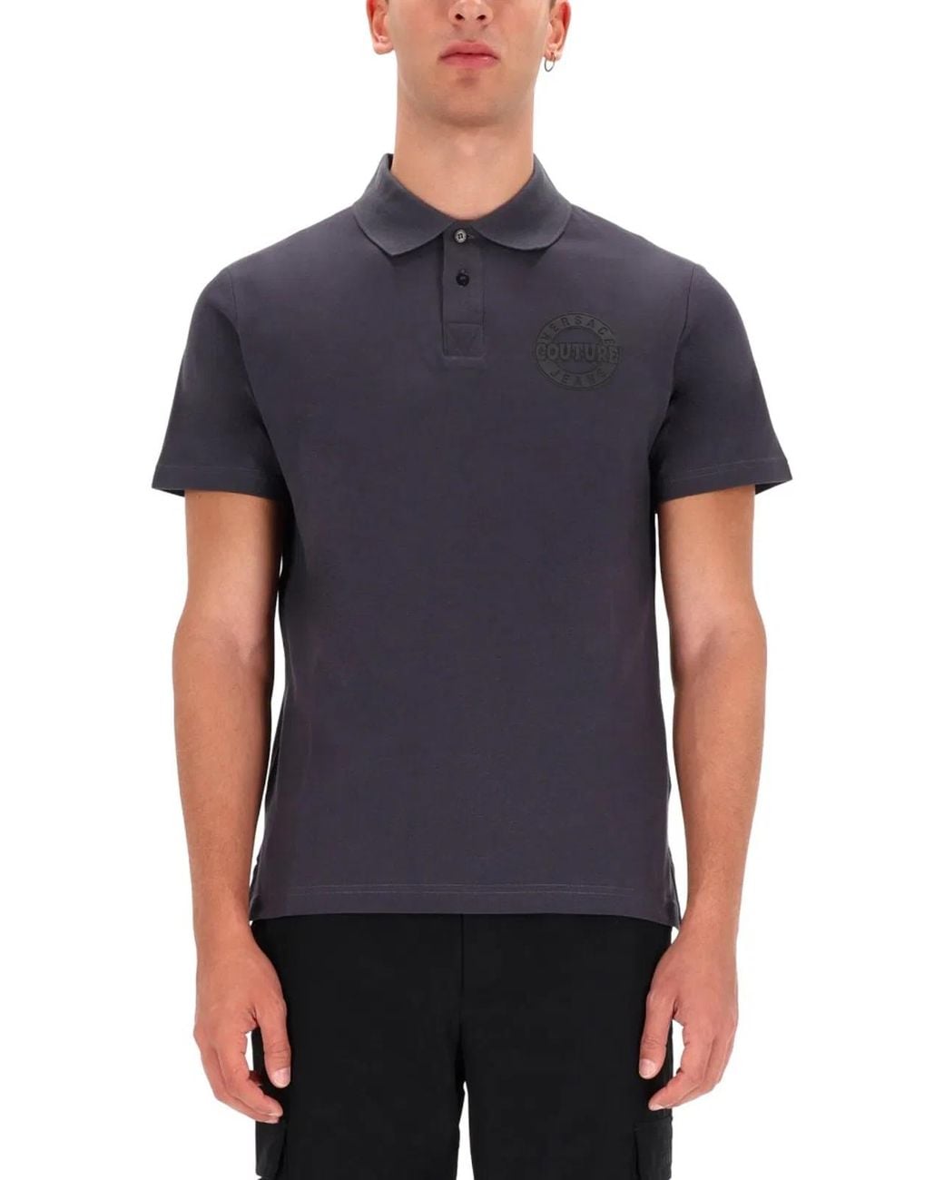 Versace Jeans Couture Blue Polo With Logo for men