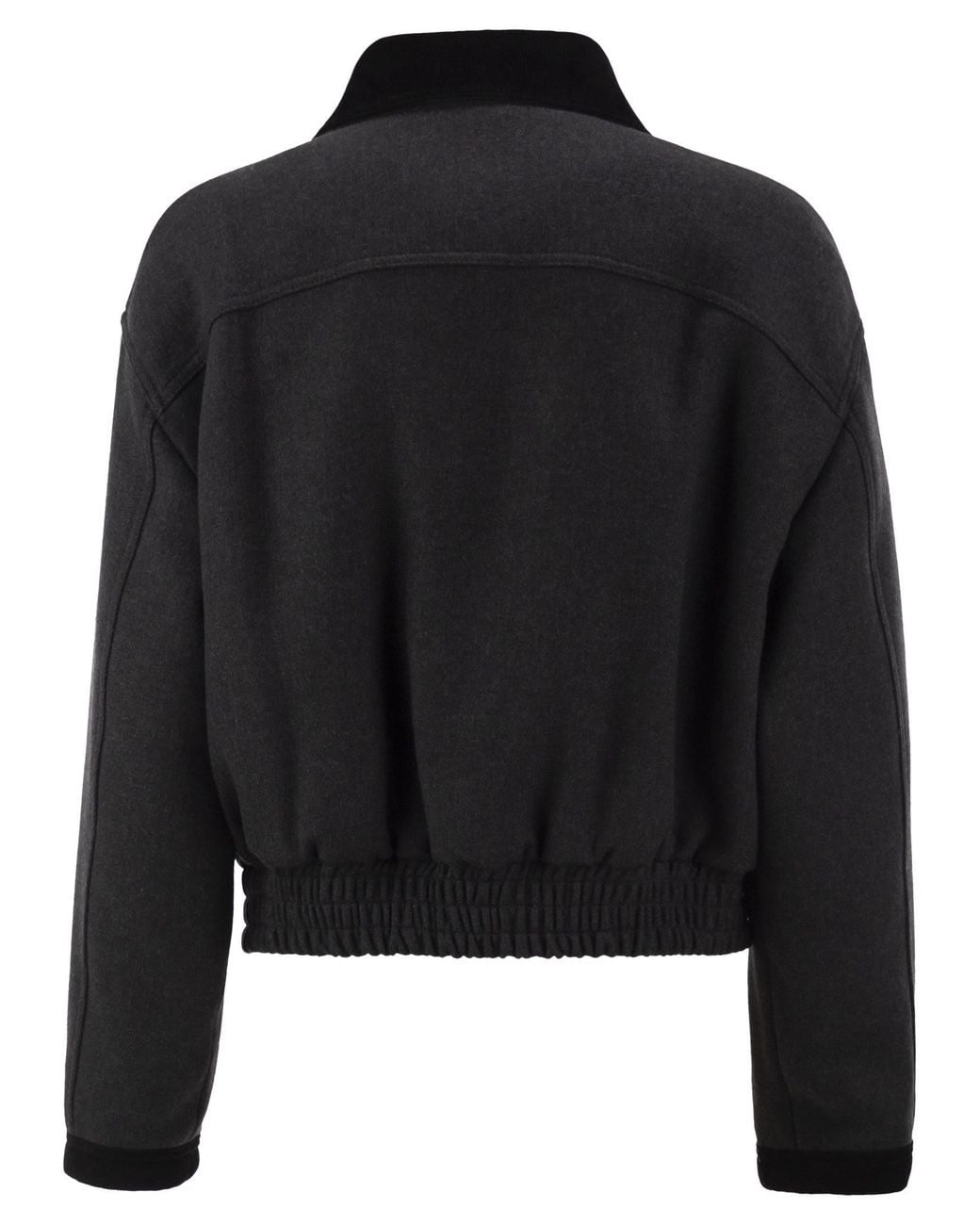Fay Black Cropped Cotton-Blend Jacket With Hooks