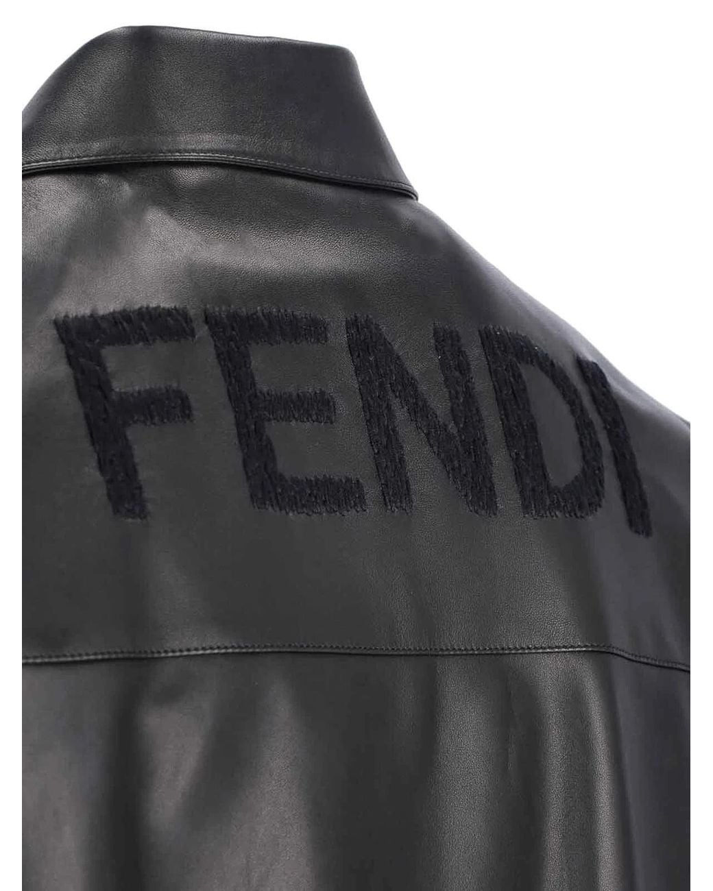 Fendi Black Lambskin Jacket for men