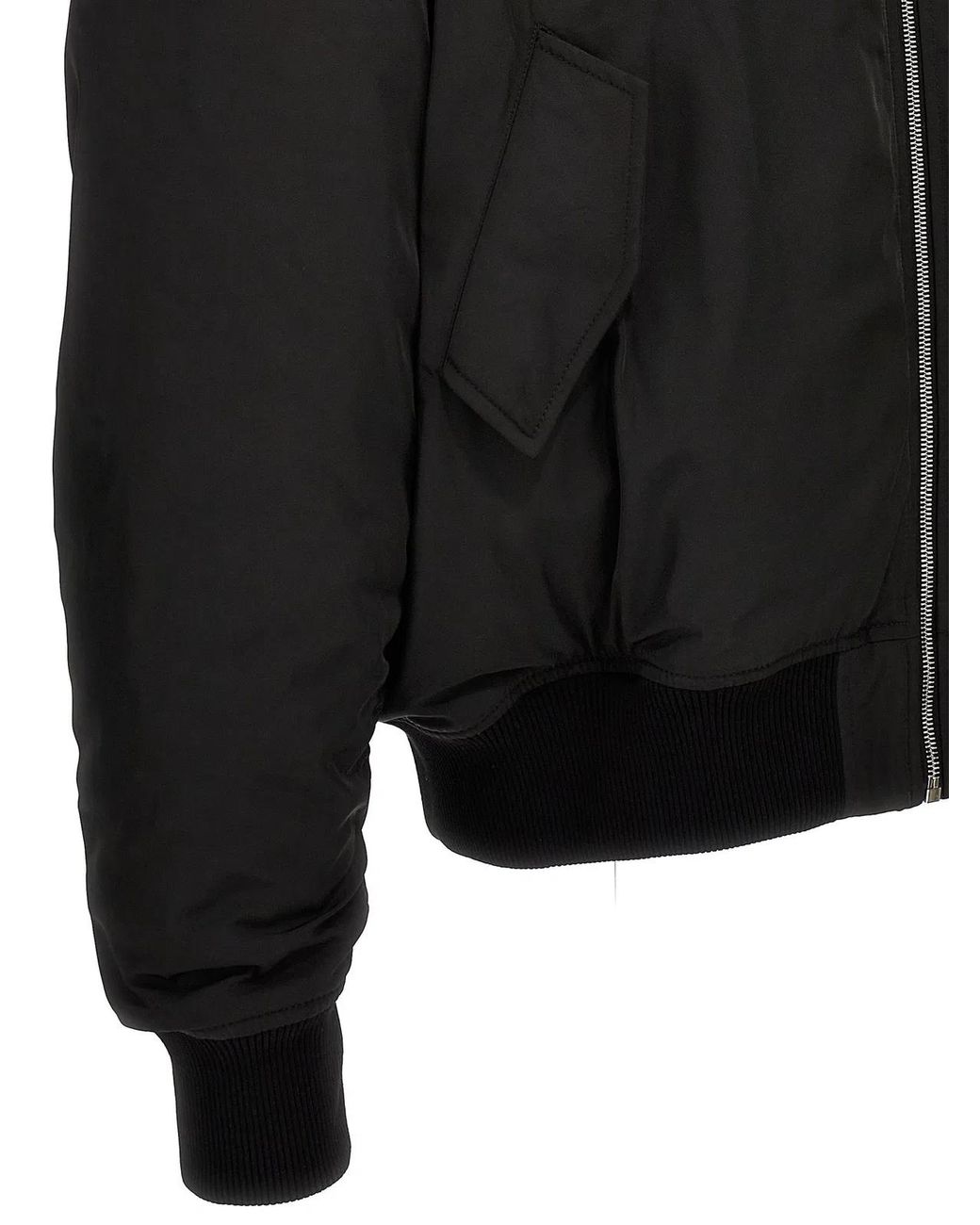 1989 STUDIO Black Nylon Bomber Jacket for men