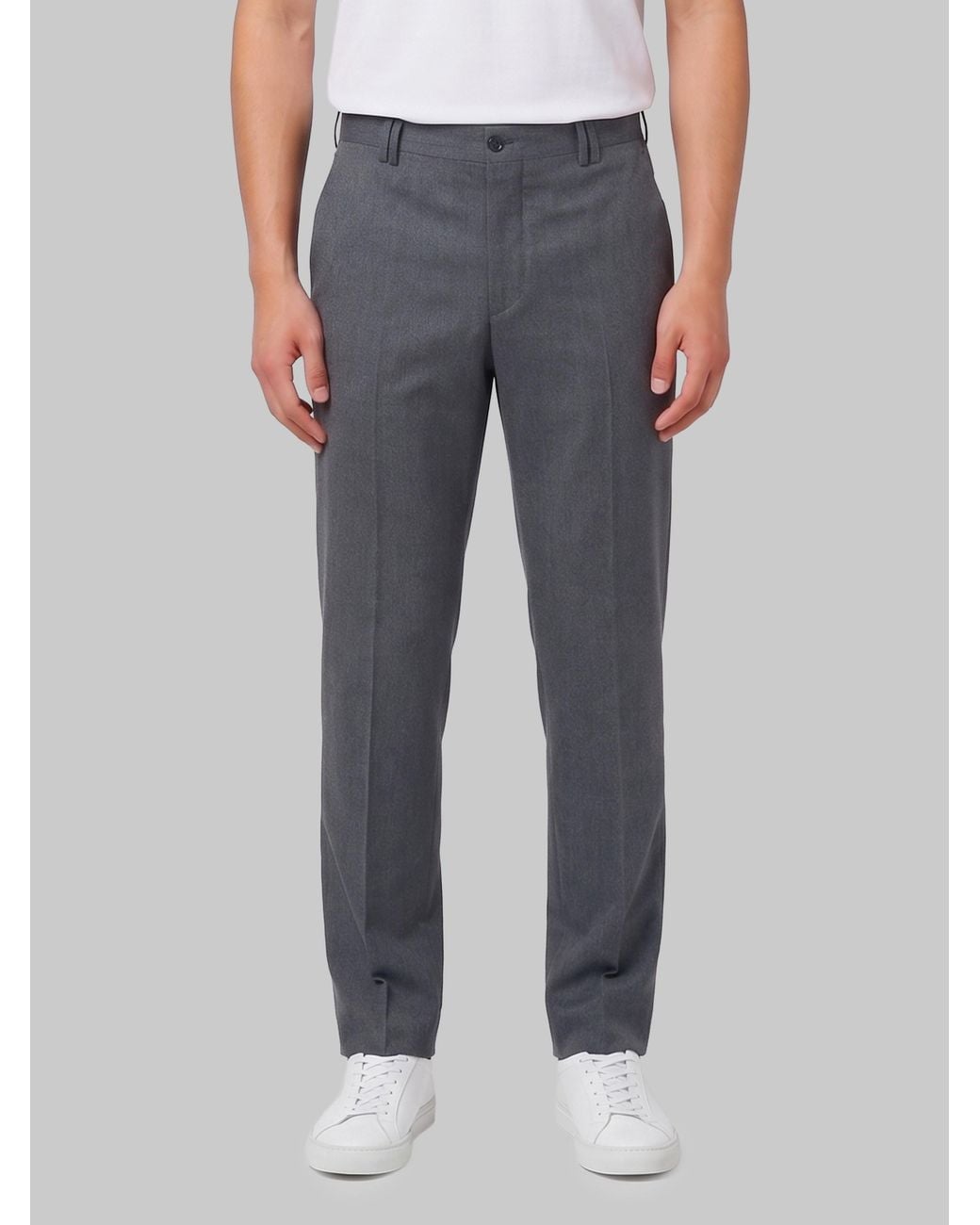 PT Torino Gray Michael Cotton And Wool Pants for men