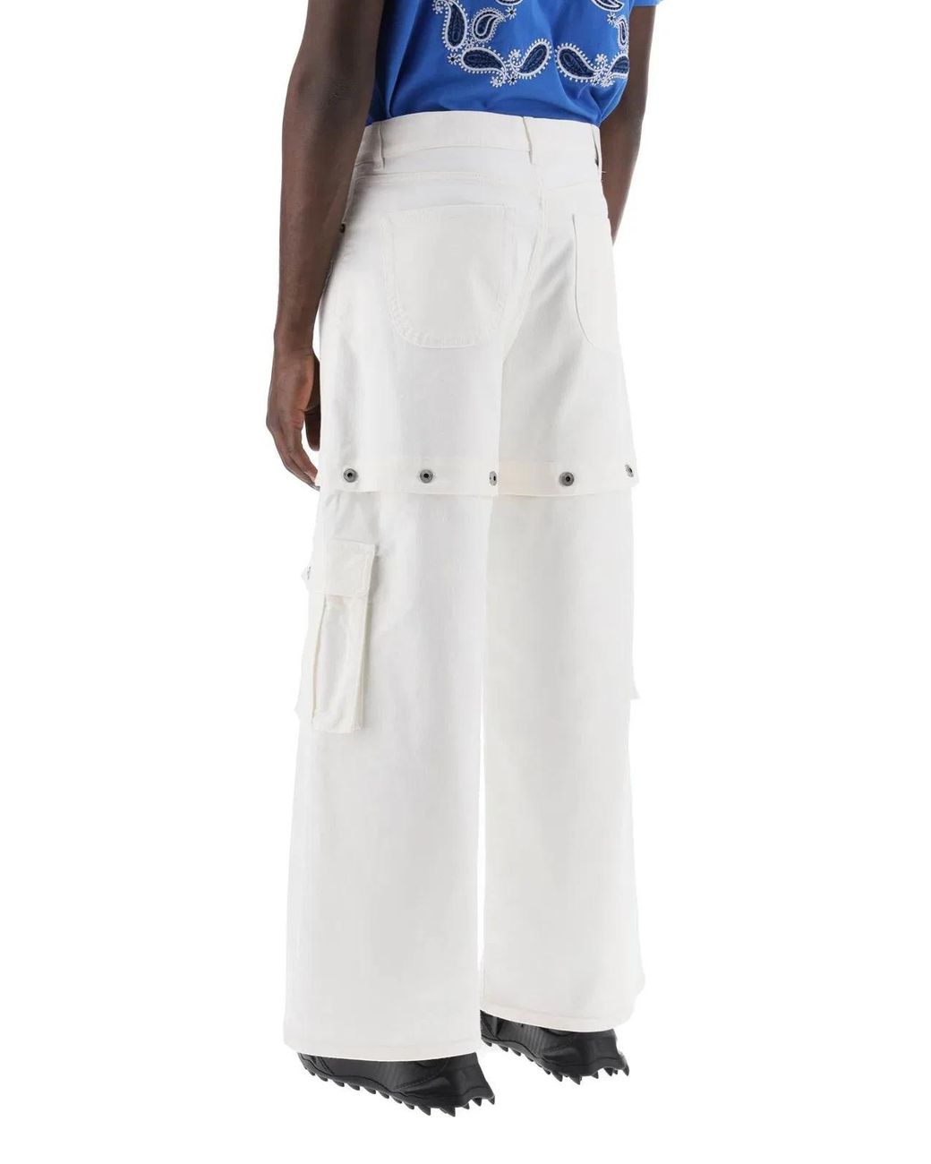 Off-White c/o Virgil Abloh White 90'S Logo Convertible Baggy Jeans for men