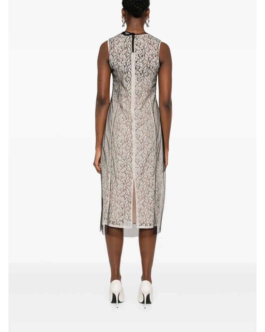 Fendi Gray Lace Dress