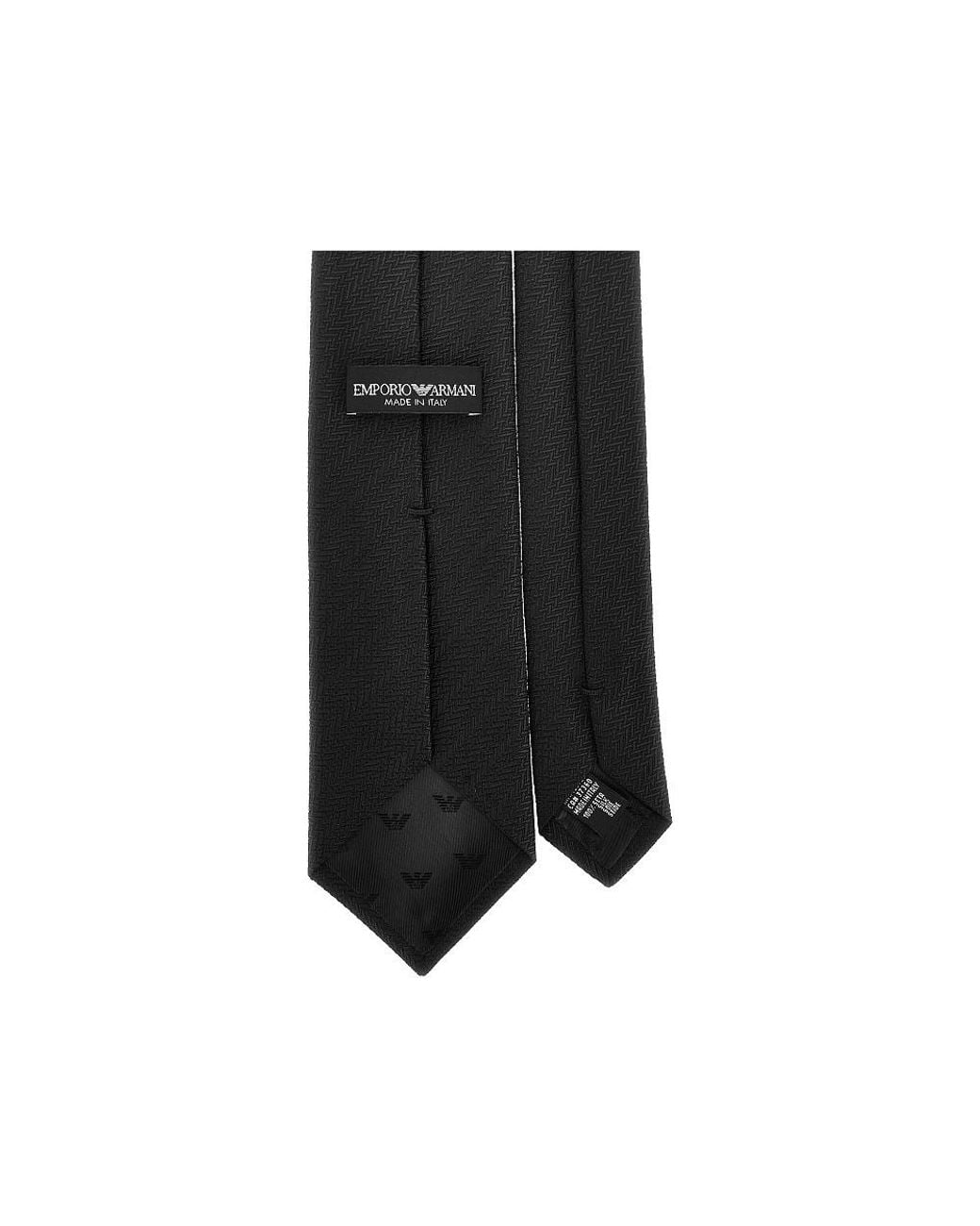 Emporio Armani Blue Silk Necktie With Jacquard Motif for men