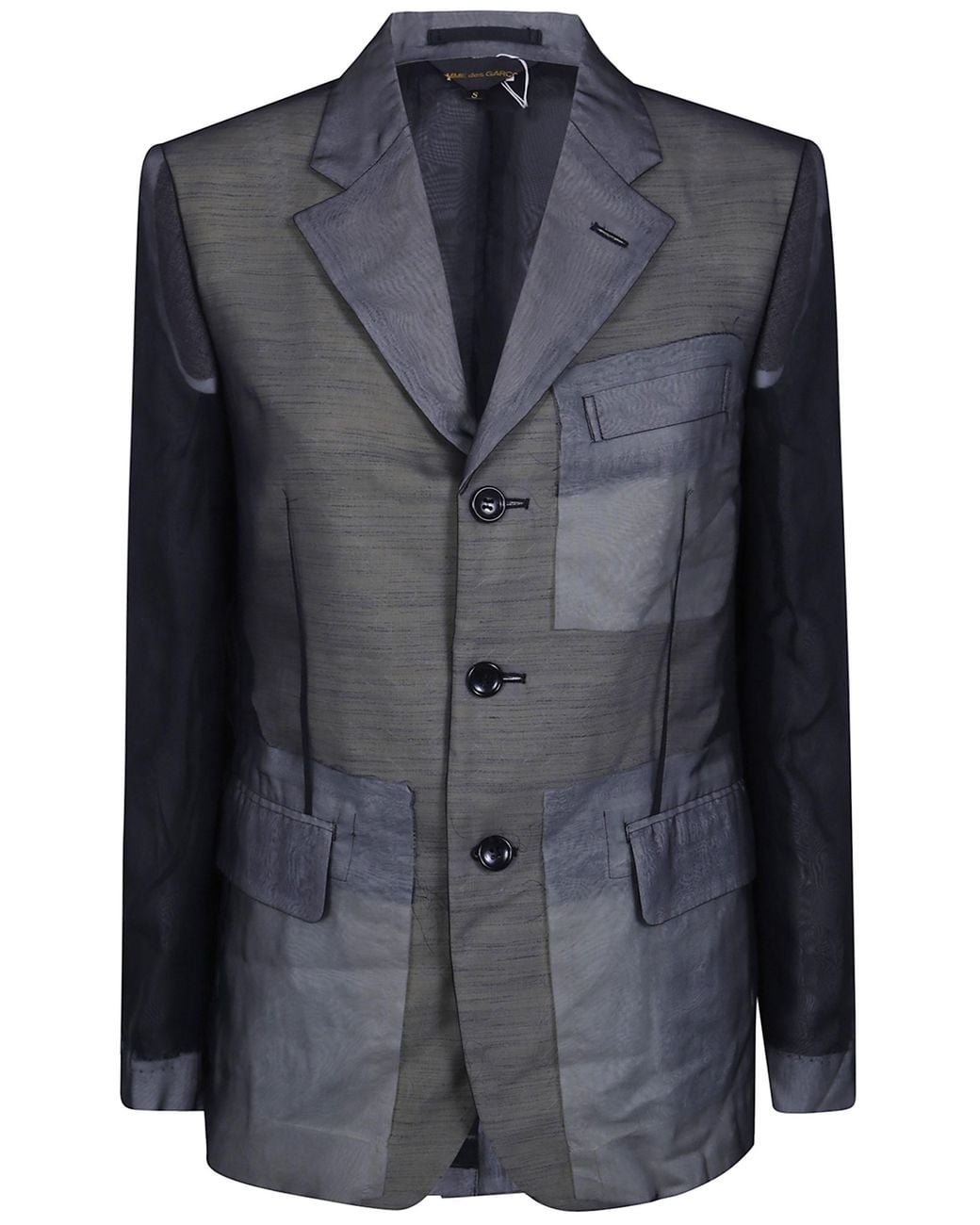 Comme des Garçons Black Polyester Georgette Thin Classic Blazer Jacket