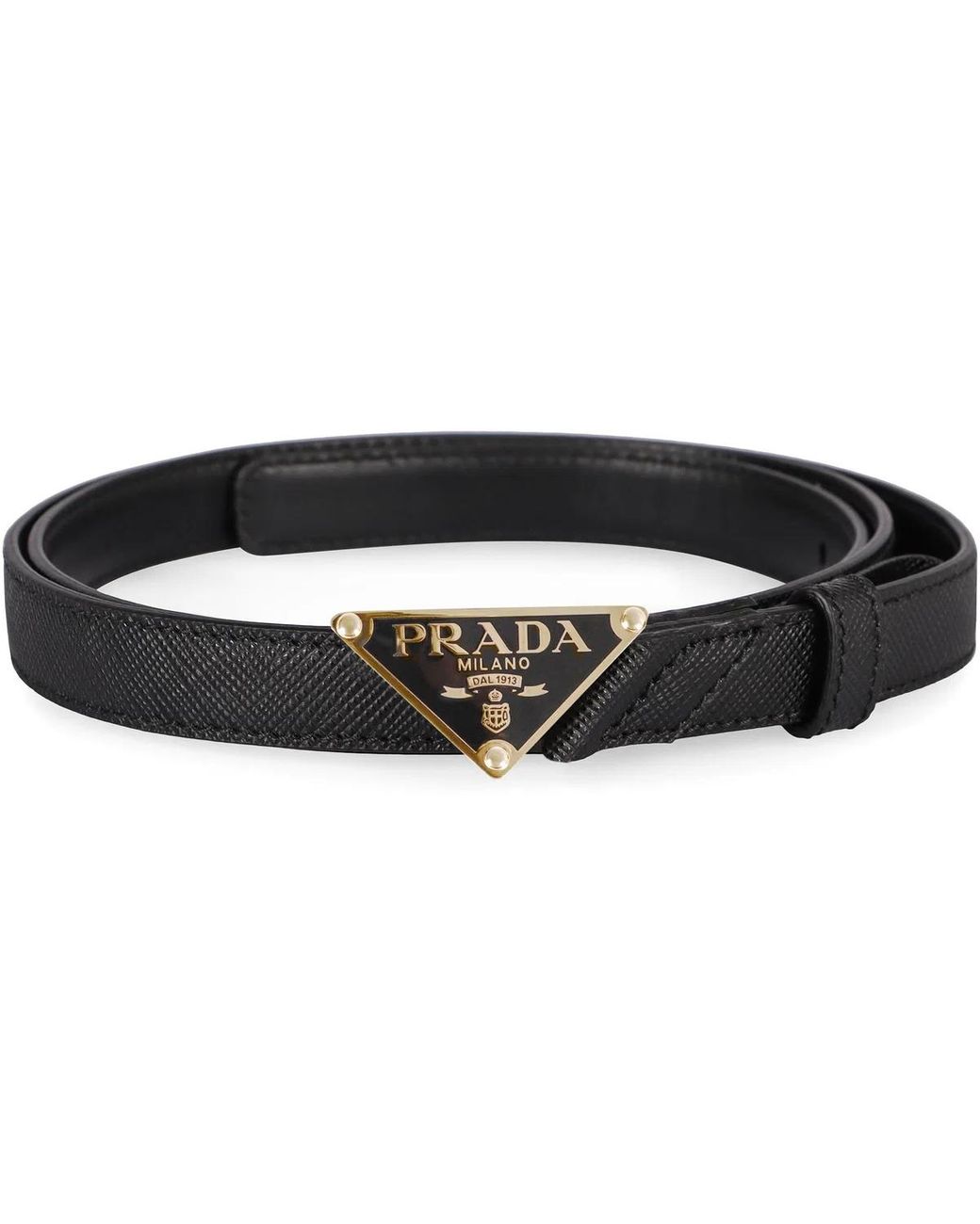 Prada Black Saffiano Leather Belt