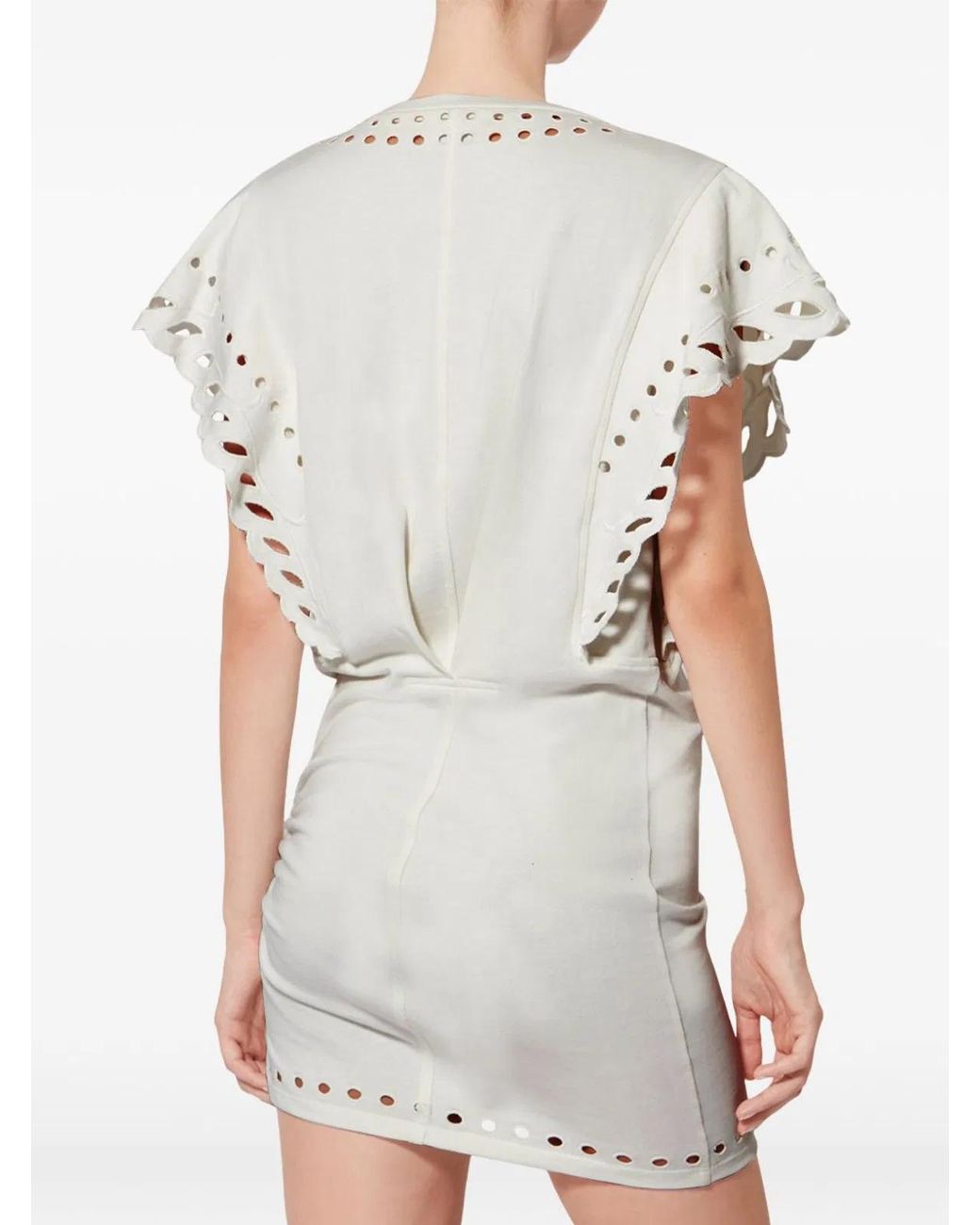 Isabel Marant White Cotton Laser-Cut Details Top
