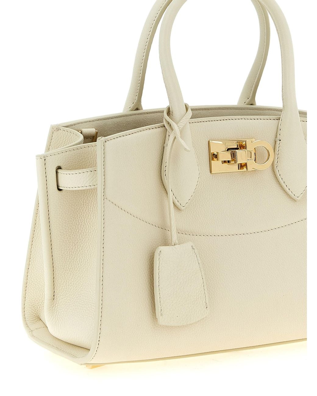 Ferragamo Natural 'New Studio Soft (M) Handbag