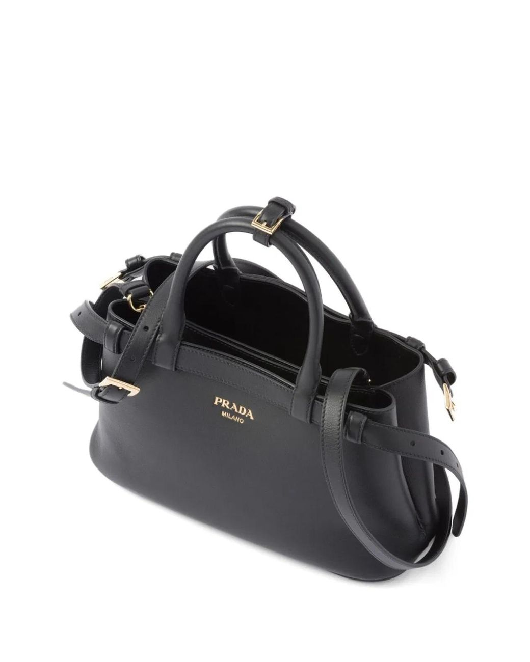 Prada Black Calf Leather Hardware Bag