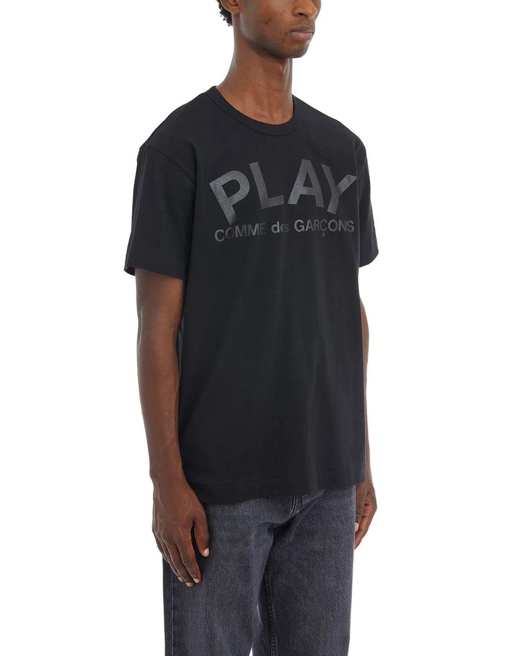 COMME DES GARÇONS PLAY Black Printed Cotton T-Shirt for men