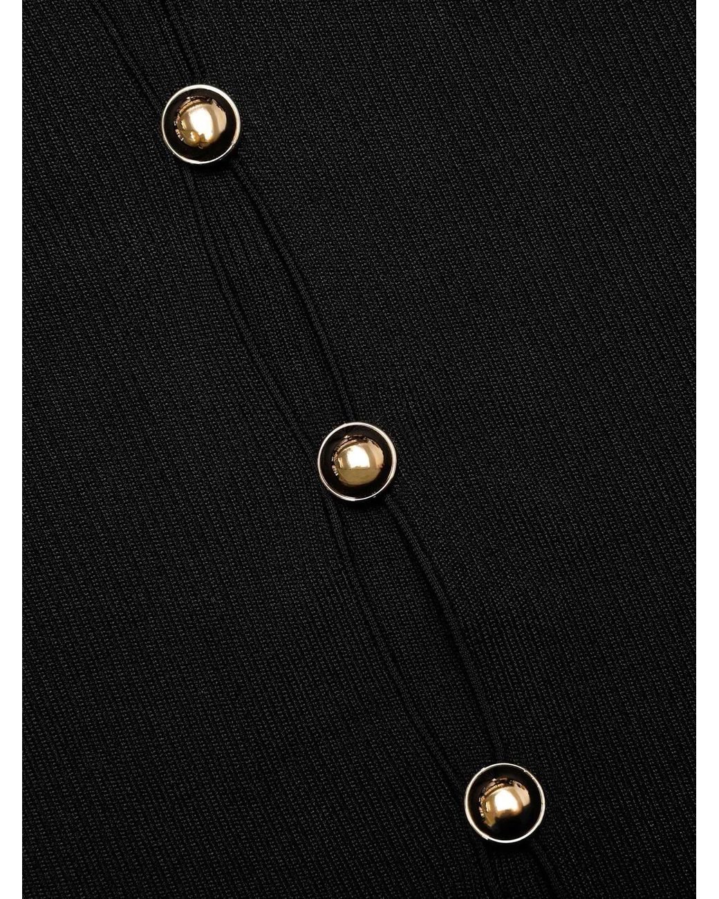 Self-Portrait Black Button Down Knit Top
