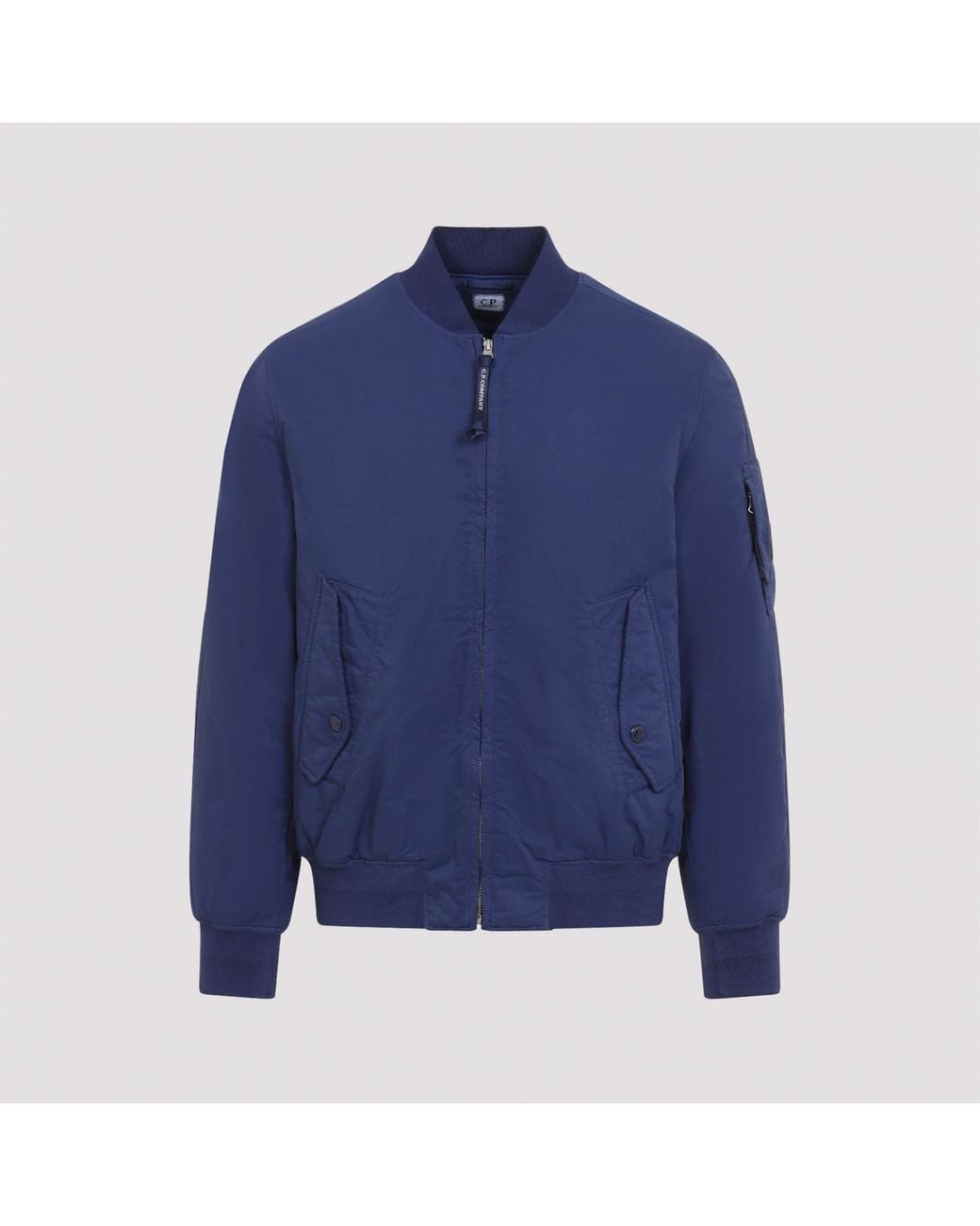 C P Company Blue C.P.Company Peacoat T-Flatt Padded Bomber Jacket for men