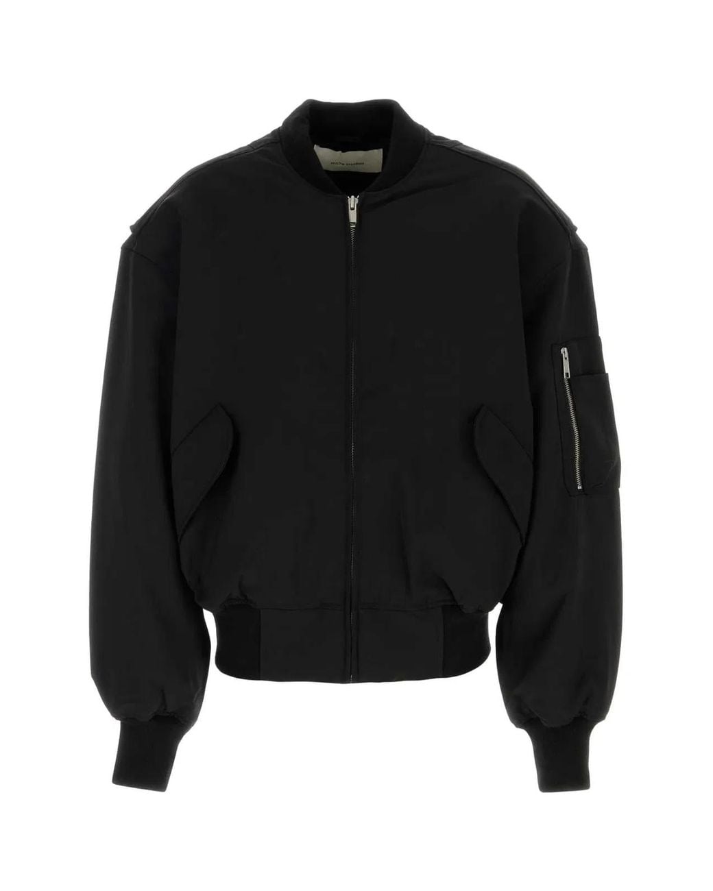Entire studios Black Broad Bomber Wool Wool
