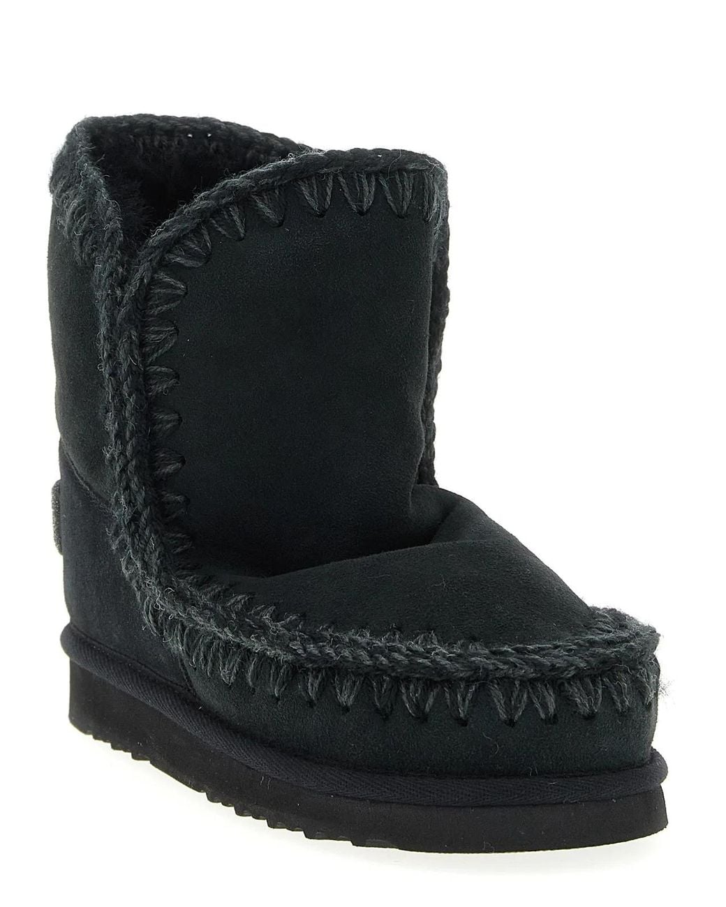 Mou Black 'Eskimo 18 Glitter Logo' Ankle Boots