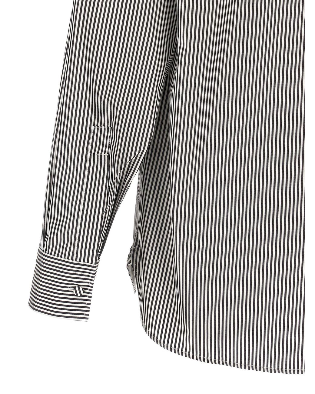 Tom Ford Gray Striped Shirt With Detachable Collar for men