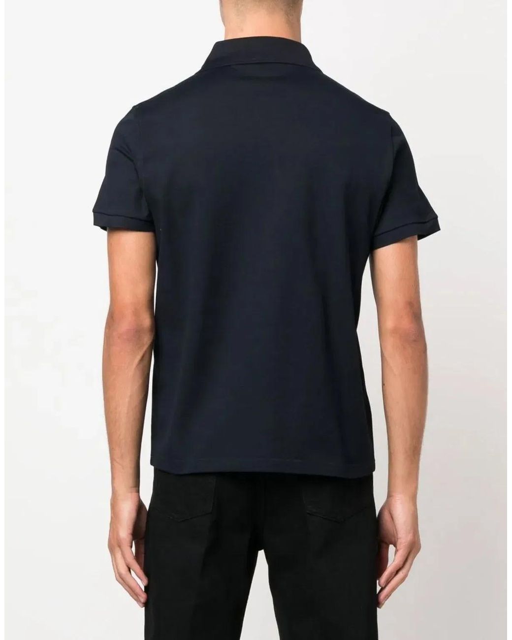 Saint Laurent Black Cassandre Ysl Logo Polo Shirt for men