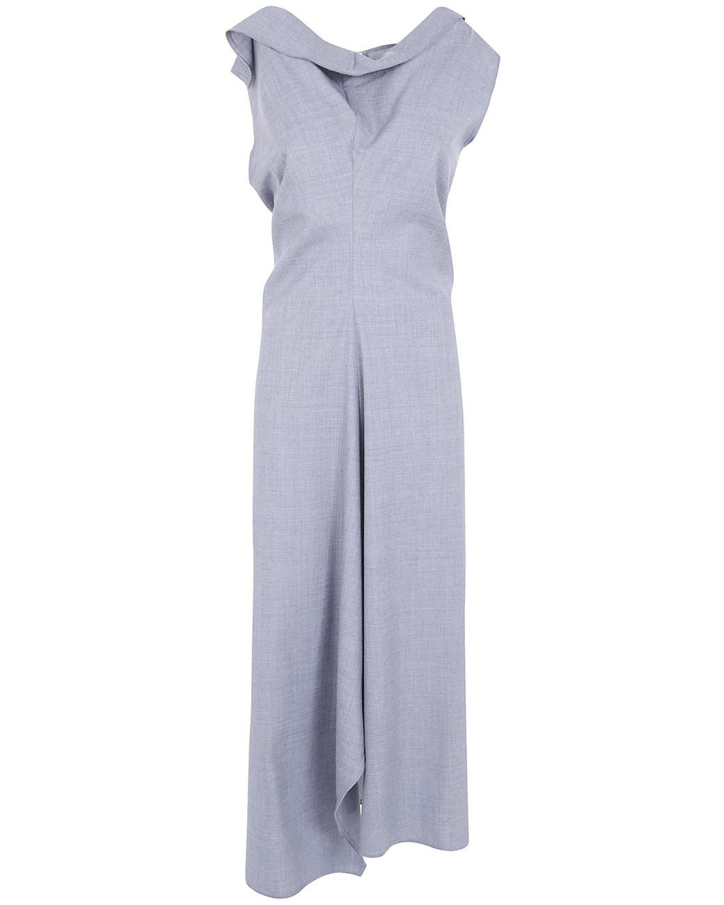 Victoria Beckham Gray "Draped" Tailored Midi Dress