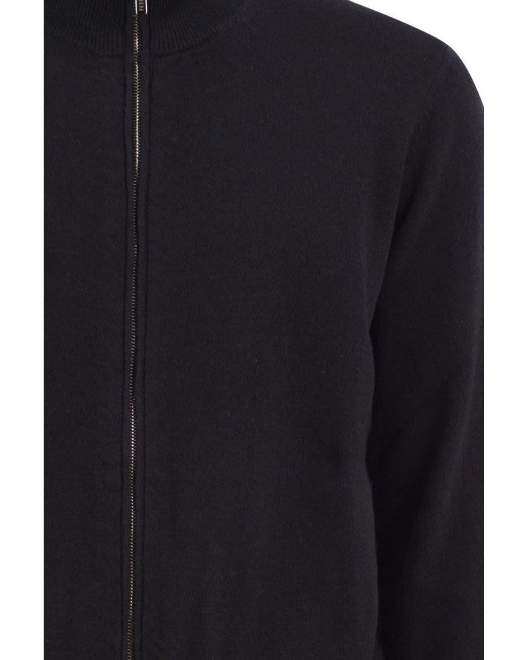 Peserico Blue Virgin Wool And Cashmere Zip Cardigan