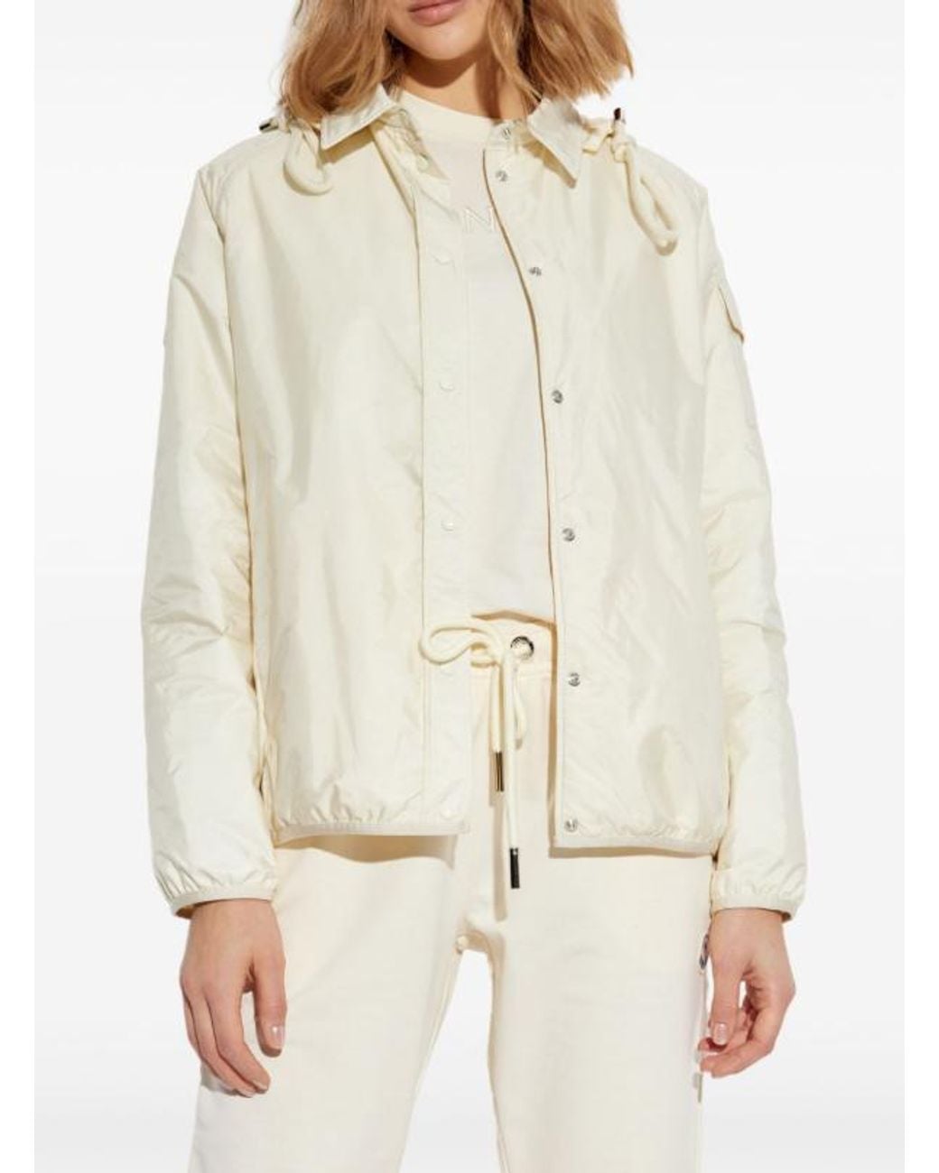 Moncler White Techno Fabric Padded Jacket