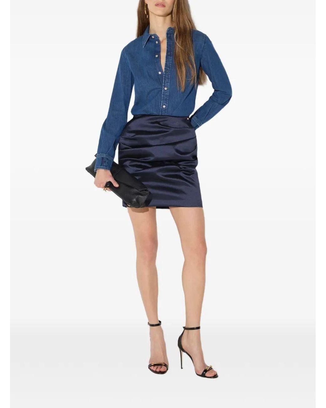 Elisabetta Franchi Blue Camisa Mod.Jeans