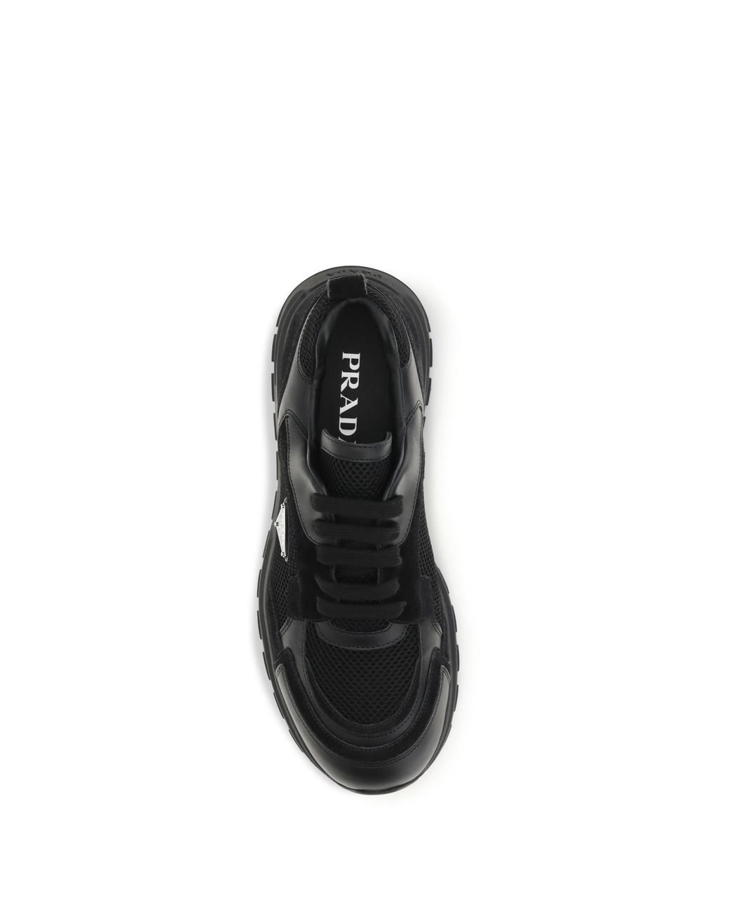 Prada Black Prax Leather And Fabric Sneakers for men