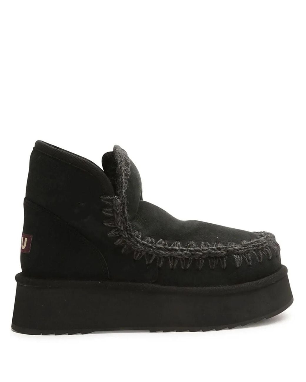 Mou Black Mini Eskimo Platform Boots