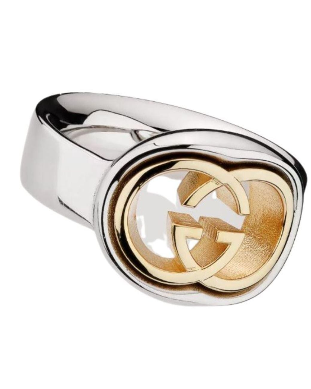 Gucci Metallic Two-Tone Designer Style Ring