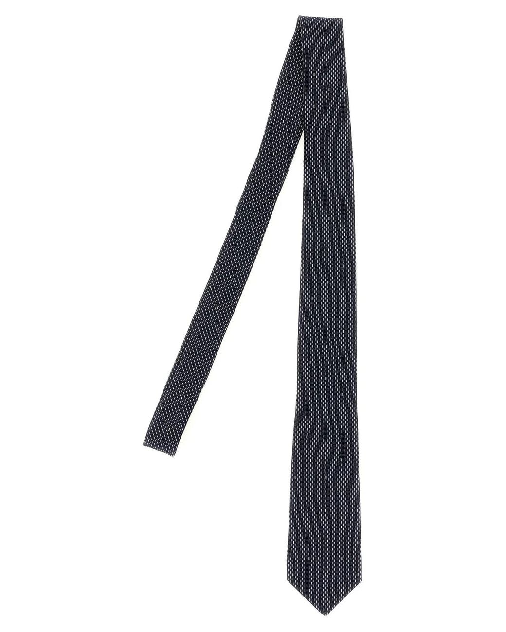 Saint Laurent Black Polka Dot Tie for men