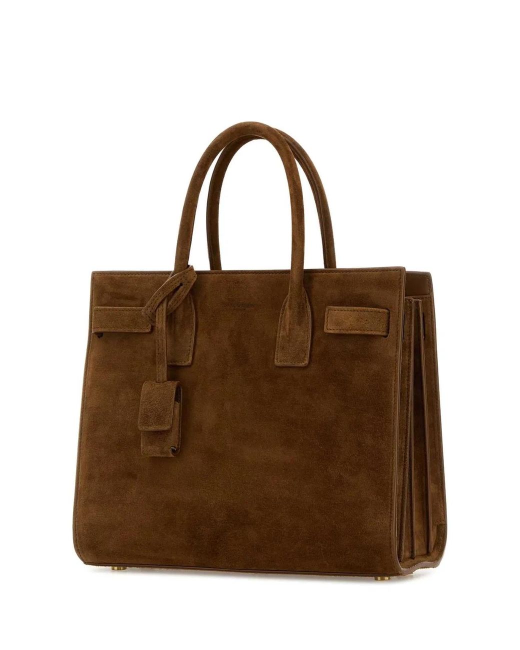 Saint Laurent Brown Sac De Jour Suede Bag