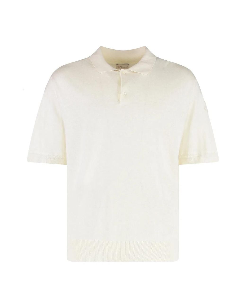 Moncler White Short Sleeve Polo Shirt for men