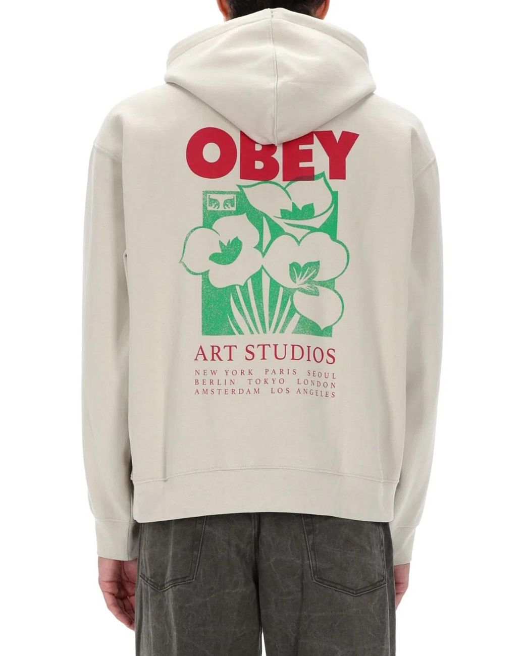 Obey White Sweatshirt With Logo And Print for men