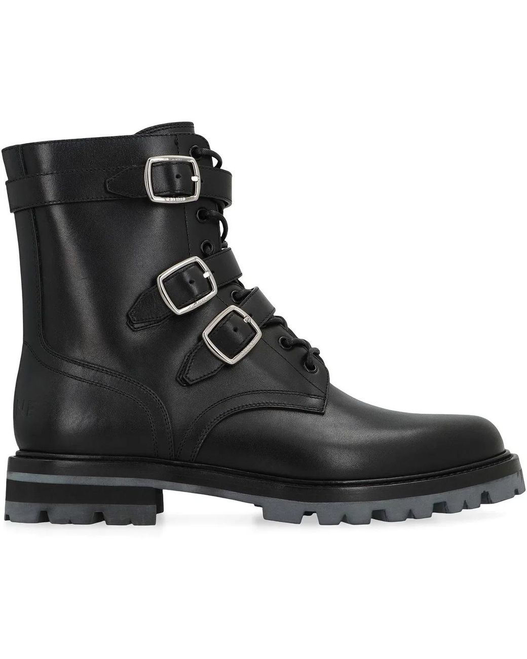 Céline Black Maggie Leather Lace-Up Boots for men