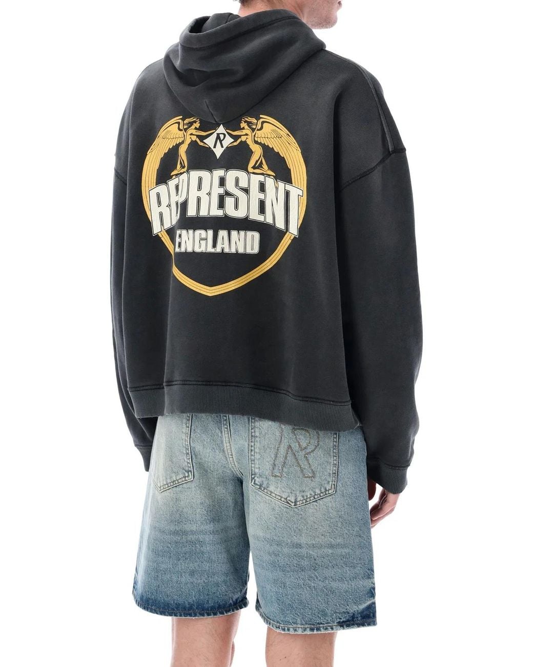 Represent Blue Logo Oversized Hoodie for men