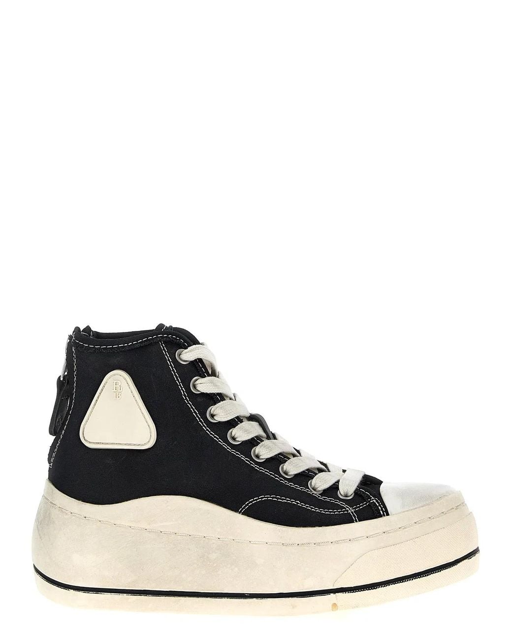 R13 Black 'High Top' Sneakers