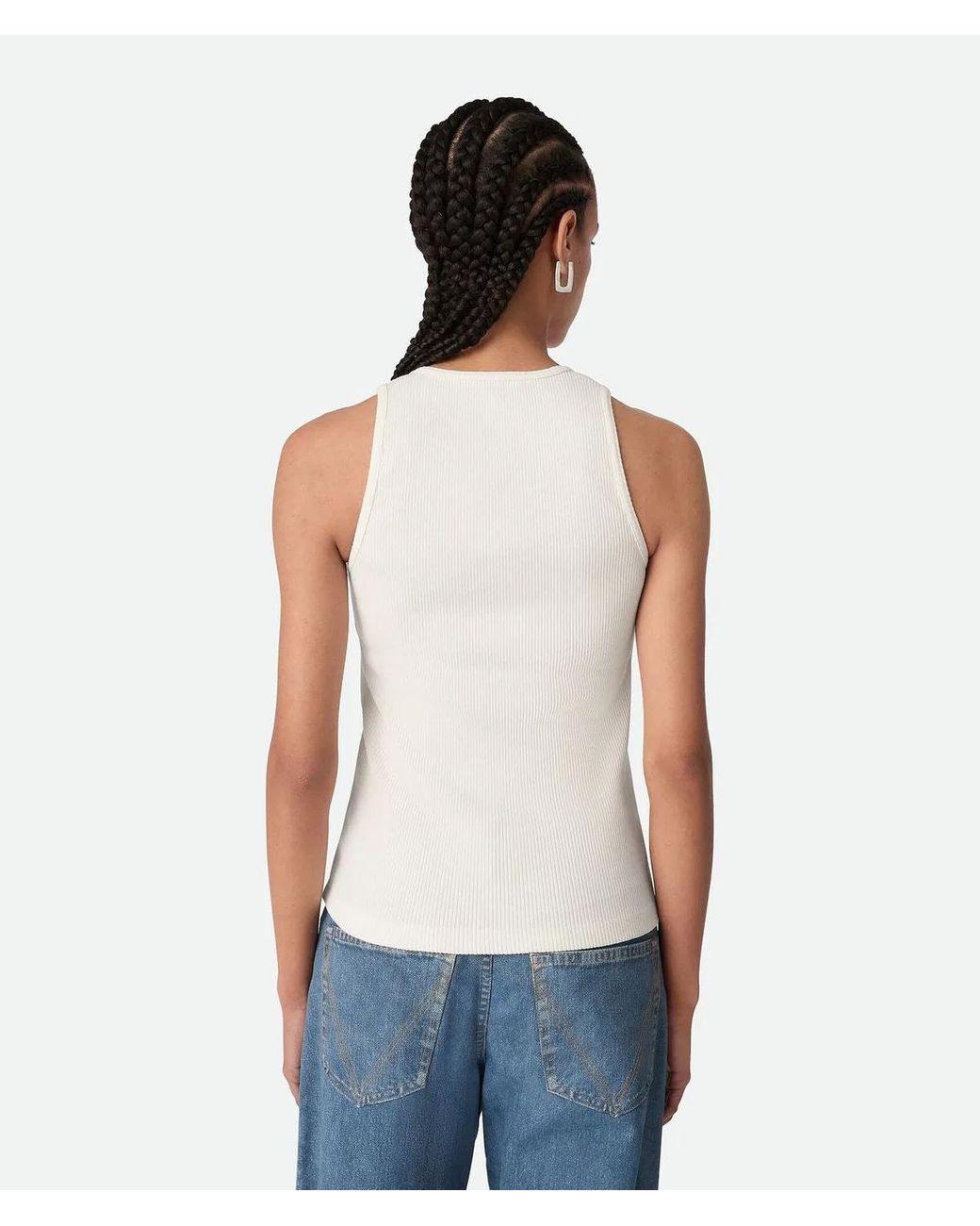 Bottega Veneta White Cotton Tank Top