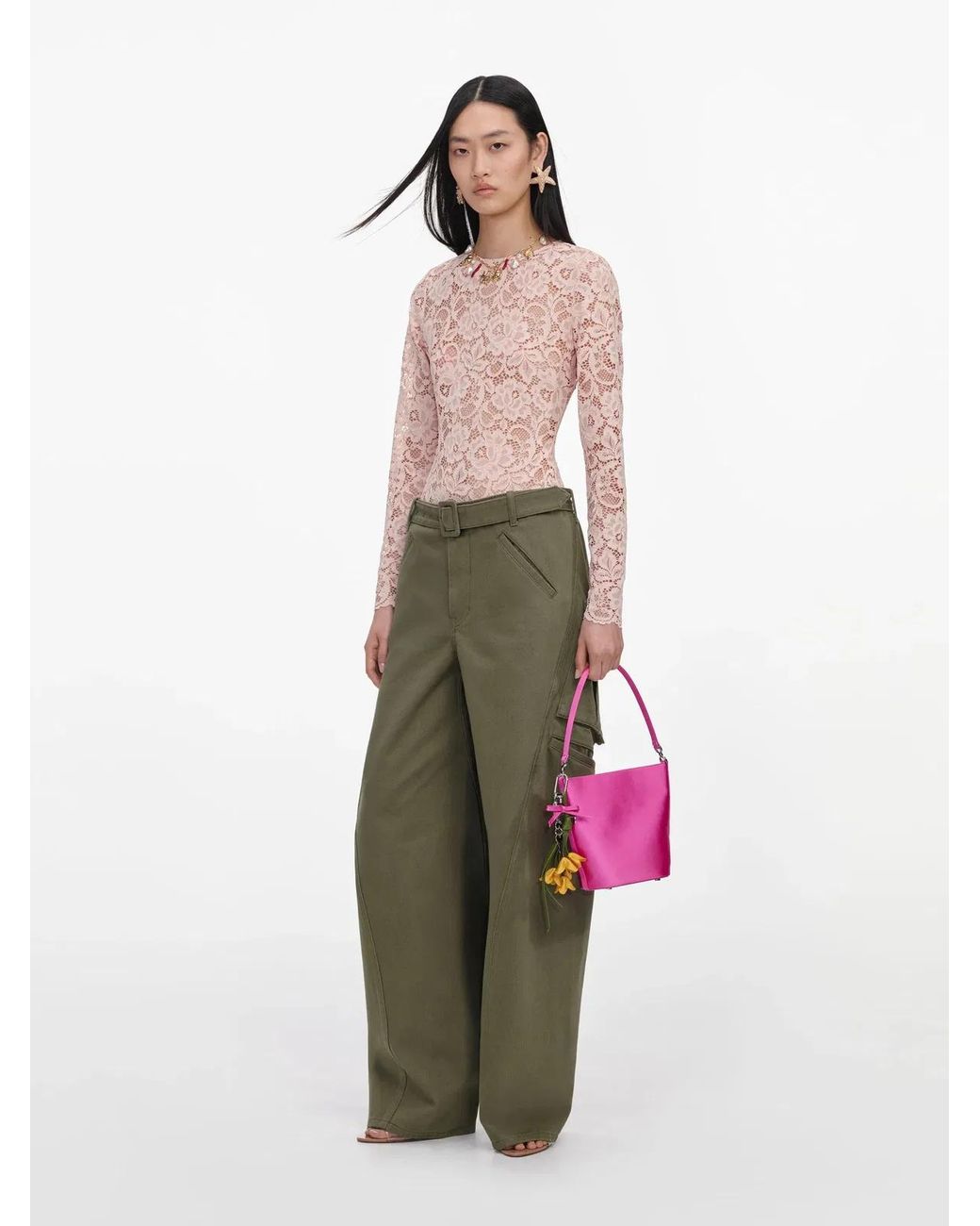 Self-Portrait Green Cargo Jeans
