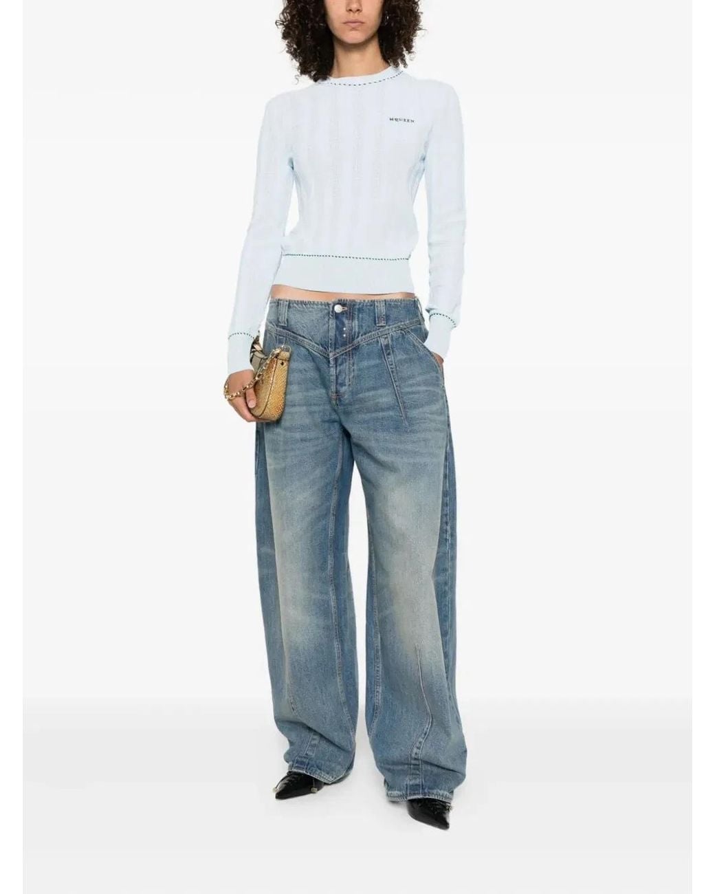 McQueen Blue Cotton Clothing Jeans