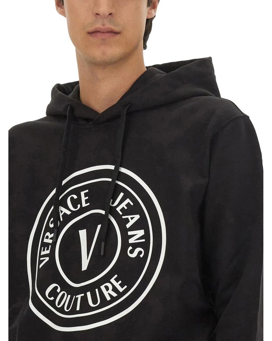 Versace Jeans Couture Black Sweatshirt With Logo for men