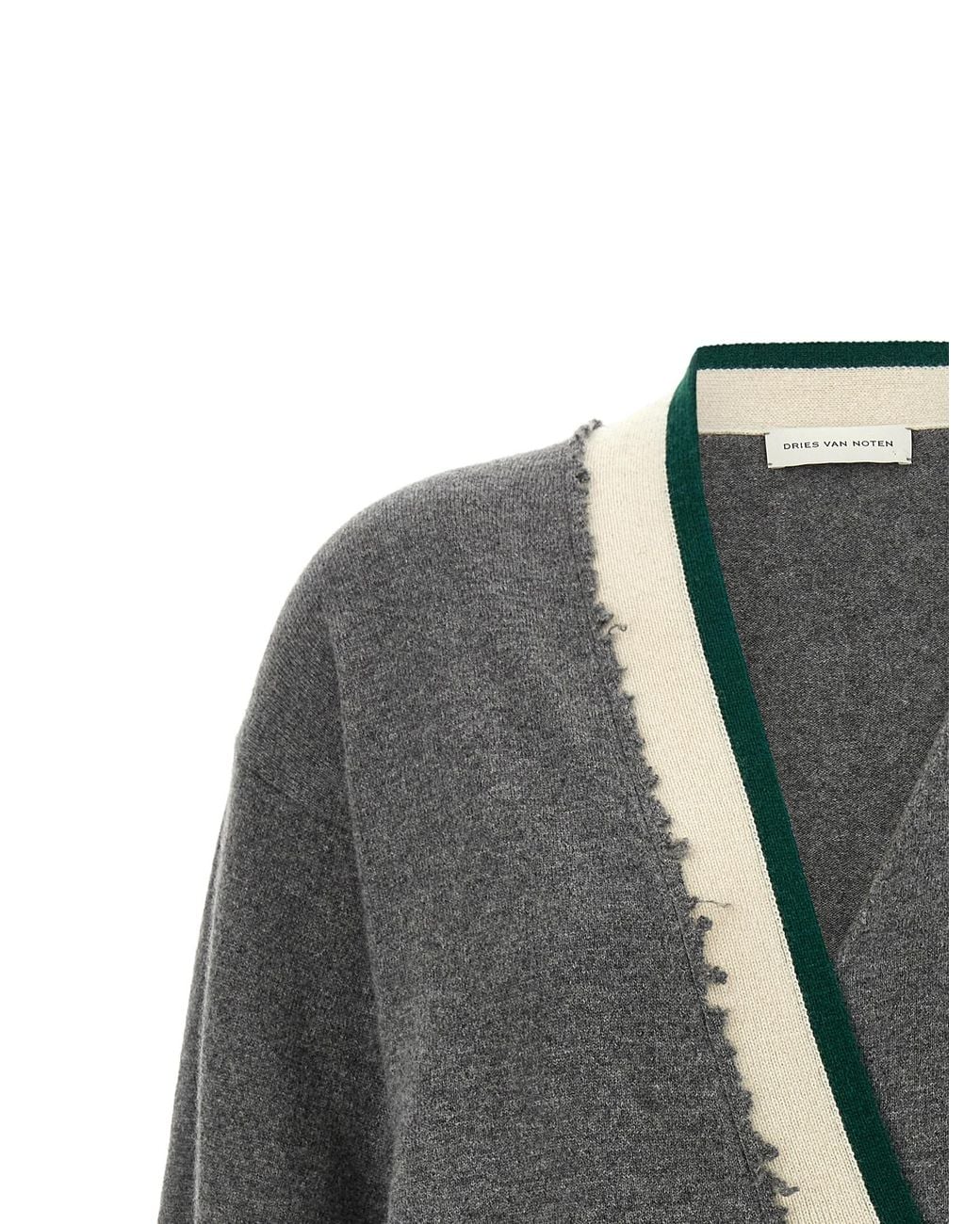 Dries Van Noten Gray 'Toma' Sweater With Crossed Closure