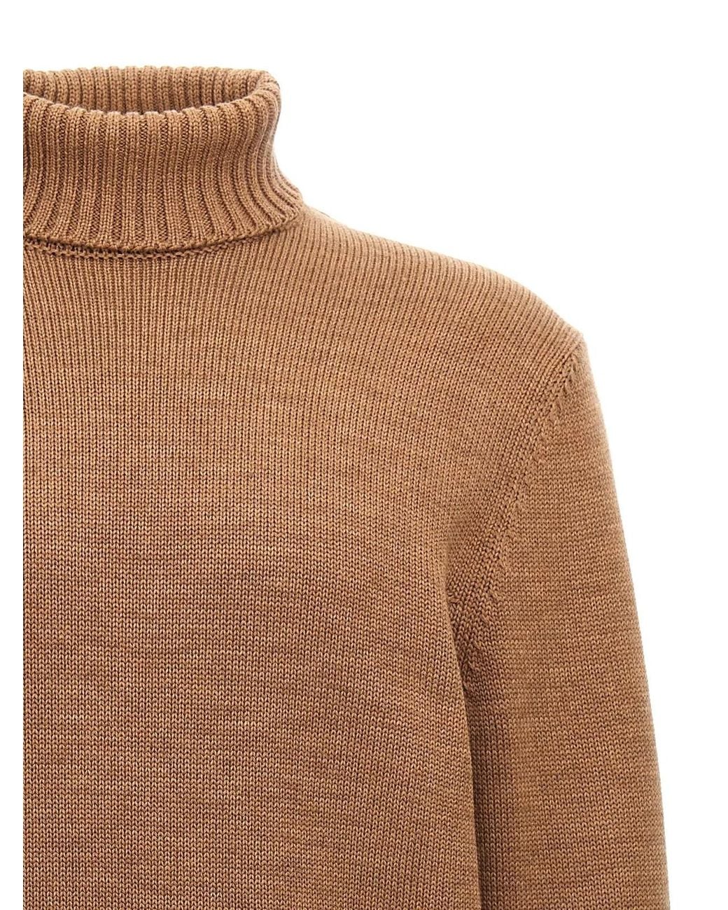 Zanone Brown Turtle-Neck Sweater for men