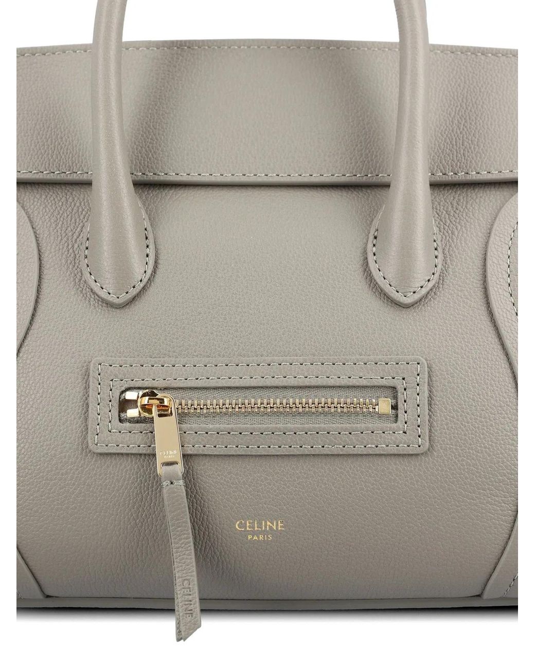 Céline Gray Luggage Small Leather Tote Bag