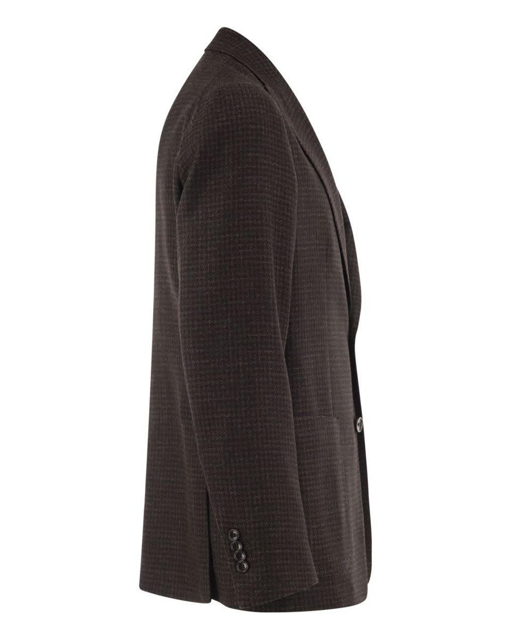 Tagliatore Black Virgin Wool And Silk Single-Breasted Blazer for men