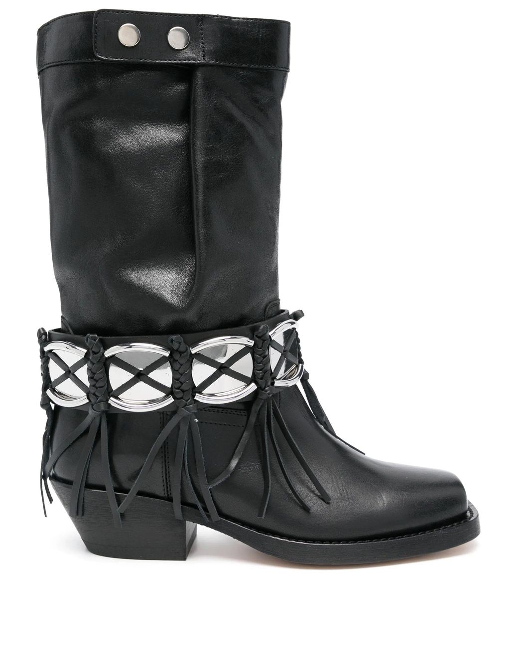 Isabel Marant Black Calf Cow Leather Ademe