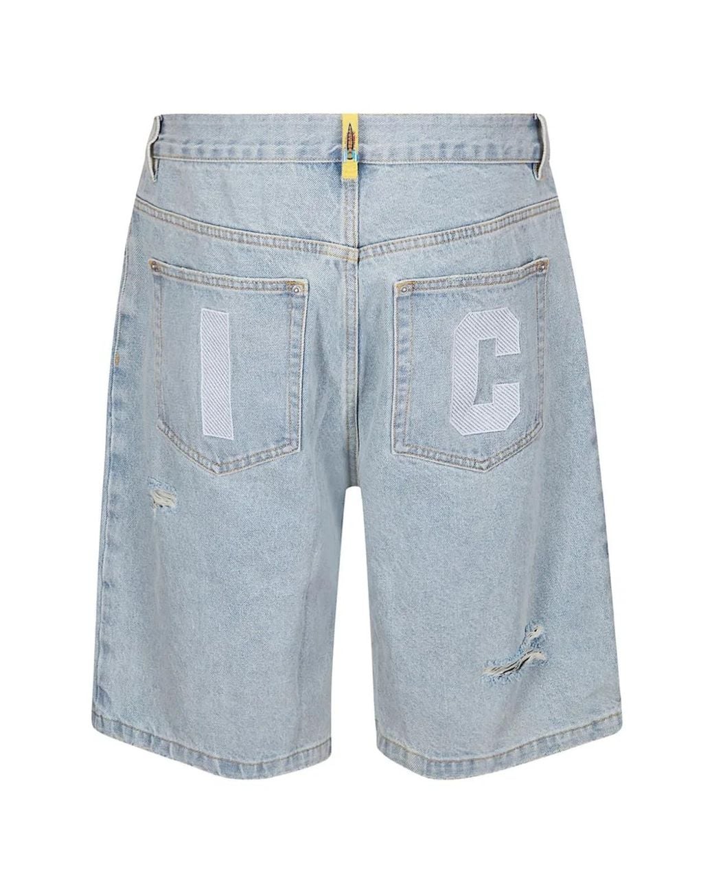 BBCICECREAM Blue Running Dog Denim Shorts for men