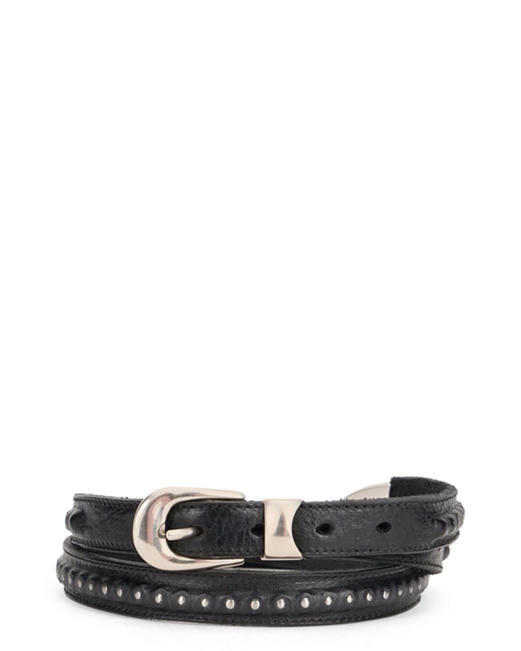 Our Legacy Black Leather Belt With Studs for men