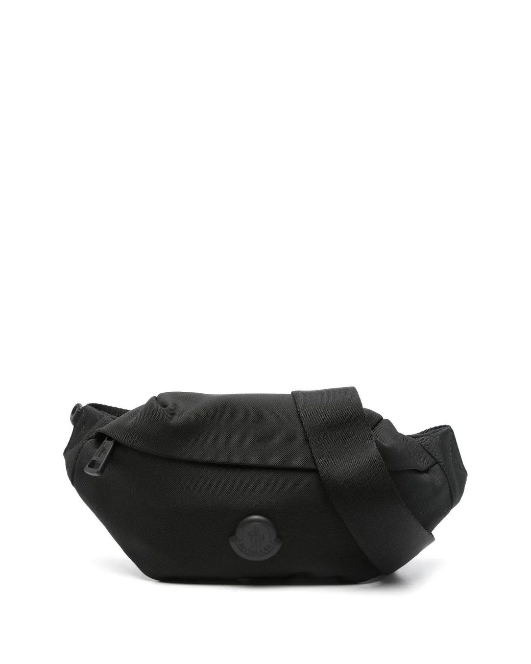 Moncler Black Durance Logo-Patch Zip-Fastening Belt Bag for men