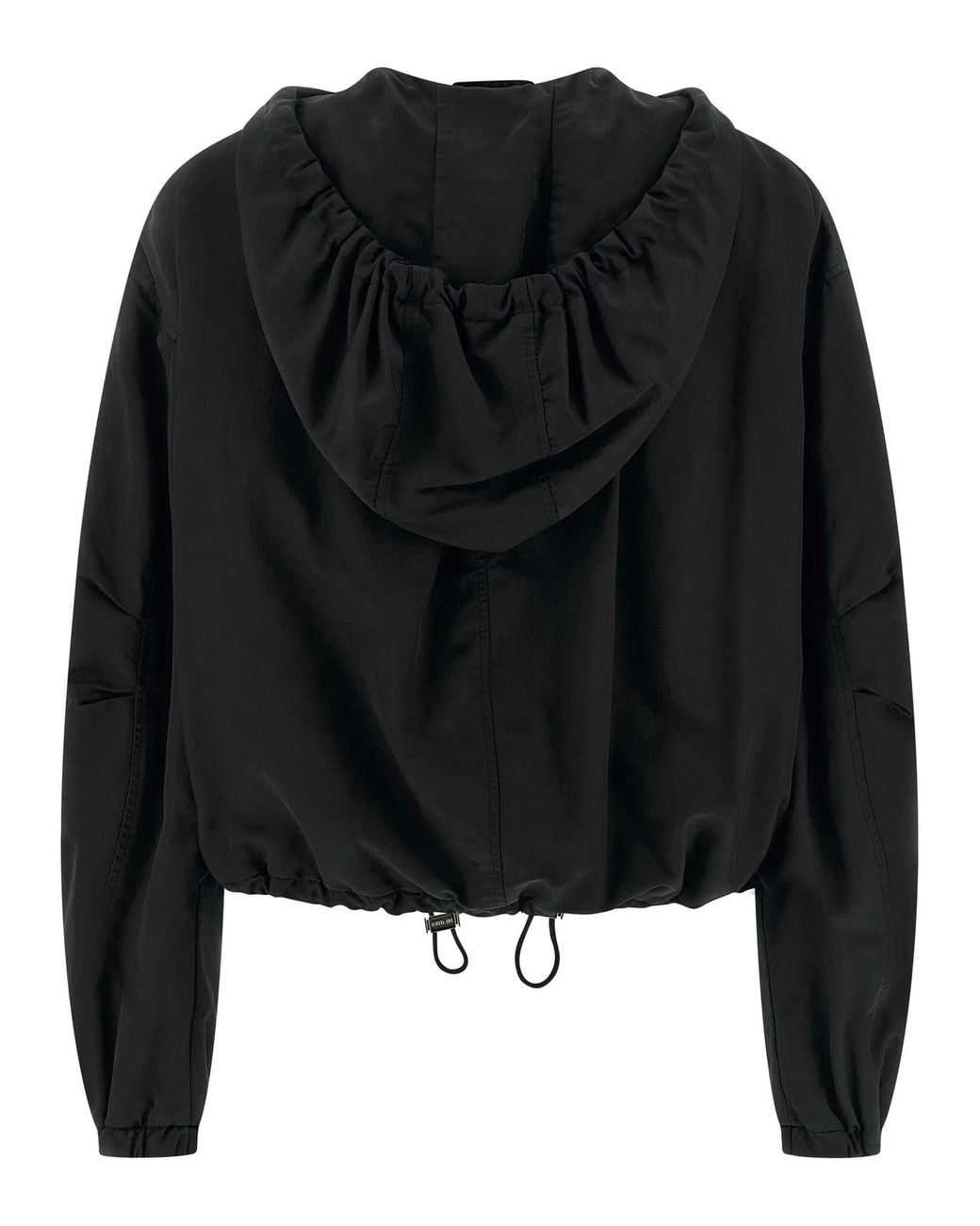 The Attico Black Hooded Bomber Jacket